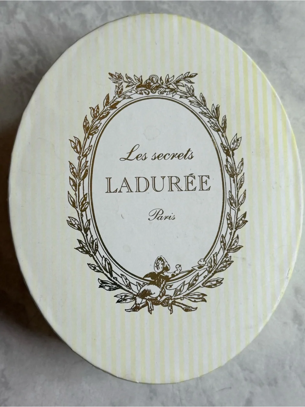 LADURÉE Pink Ribbon Macaron Charm Keychain gift box NWOT